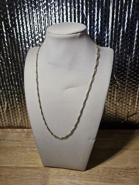 14k Gold Plated Rope Chain Necklace - Elegant Women’s Jewelry 20in Length